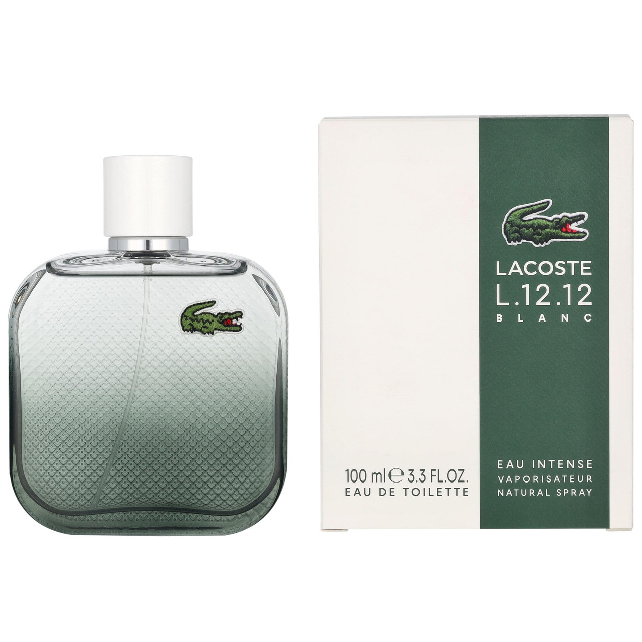 LACOSTE L.12.12 BLANC EAU INTENSE 3.3 EAU DE TOILETTE SPRAY FOR MEN.