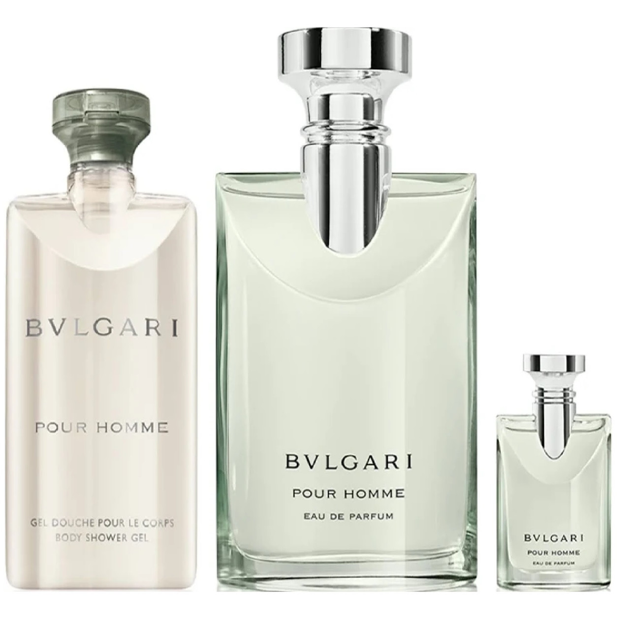BVLGARI POUR HOMME 3 PCS SET FOR MEN: 3.4 EAU DE PARFUM SPRAY + 2.5 SHOWER GEL + 0.17 EAU DE PARFUM TRAVEL SPRAY