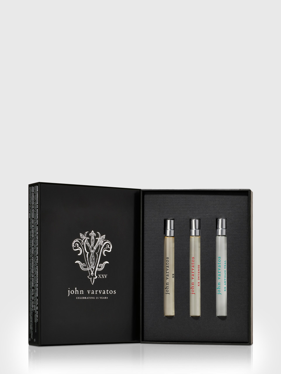 JOHN VARVATOS XX 3 PCS SET FOR MEN: 0.33 EAU DE TOILETTE SPRAY + ARTISAN TEAL 0.33 EAU DE TOILETTE SPRAY + INTENSE 0.33 EAU DE PARFUM SPRAY
