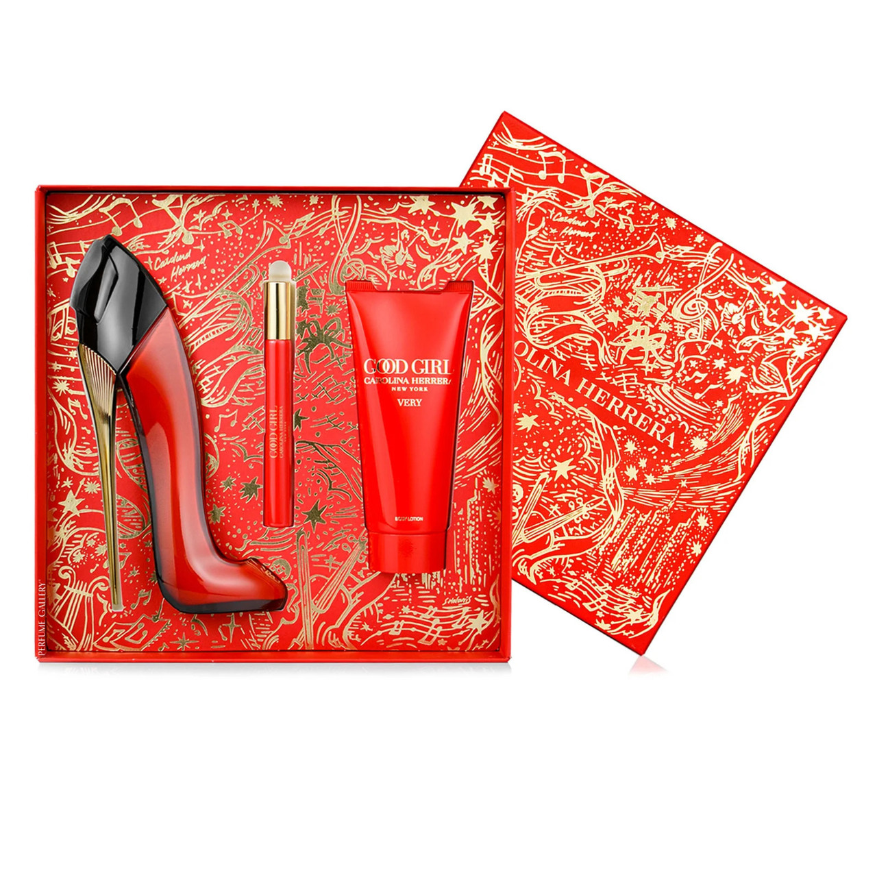 CAROLINA HERRERA VERY GOOD GIRL 3 PCS SET: 2.7 EAU DE PARFUM SPRAY + 0.34 EAU DE PARFUM SPRAY + 3.4 BODY LOTION...
