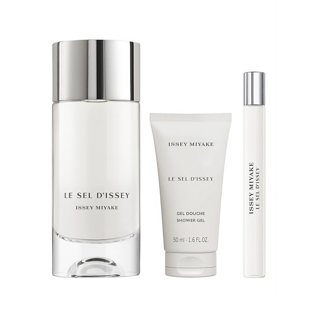 ISSEY MIYAKE LE SEL D'ISSEY 3 PCS SET FOR MEN: 3.3 EAU DE TOILETTE SPRAY + 1.6 SHOWER GEL + 0.33 OZ EAU DE TOILETTE SPRAY
