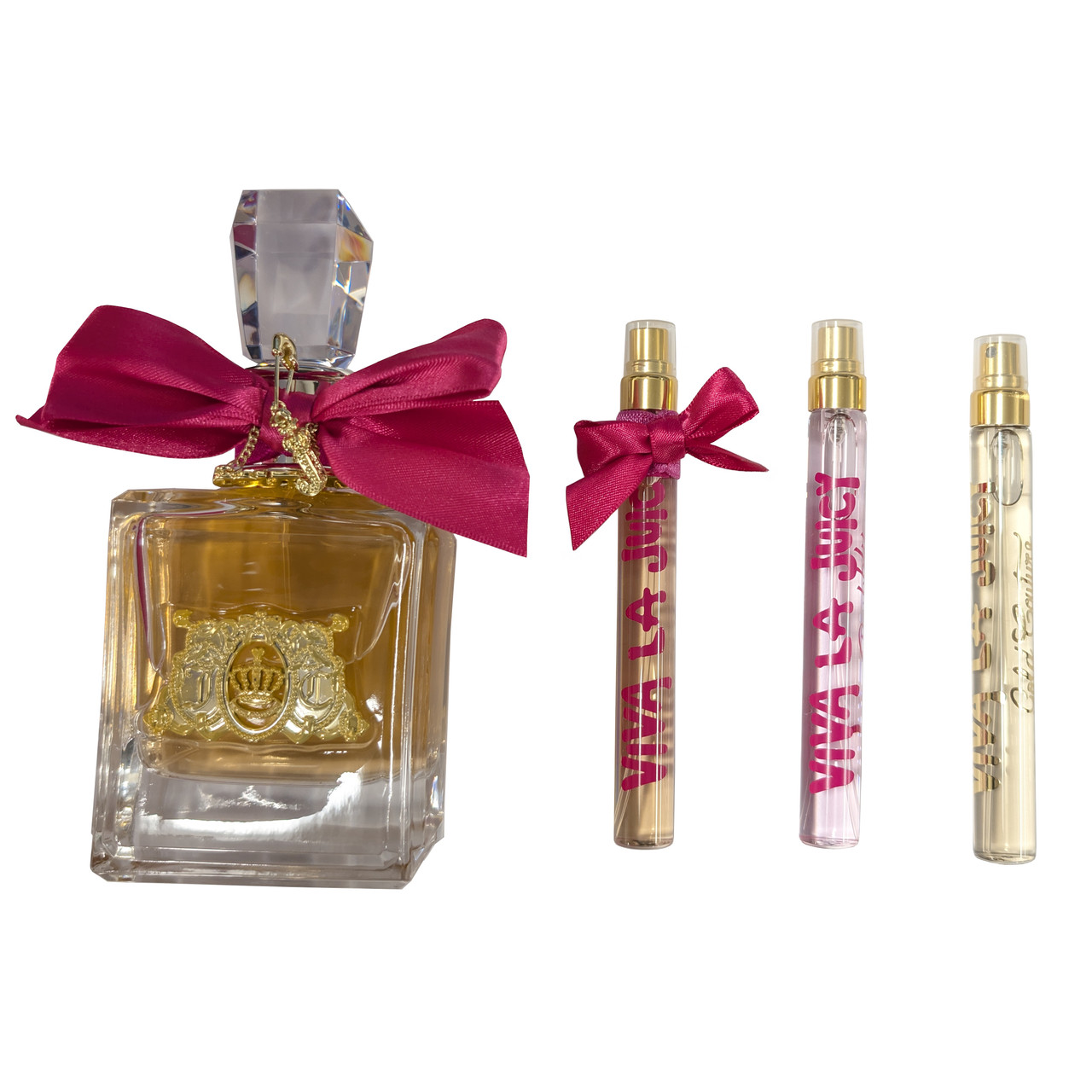 VIVA LA JUICY 4 PCS SET FOR WOMEN: 3.4 EAU DE PARFUM SPRAY +  0.33 EAU DE PARFUM SPRAY + LE BUBBLY 0.33 EAU DE PARFUM SPRAY + GOLD COUTURE 0.33 EAU DE PARFUM SPRAY