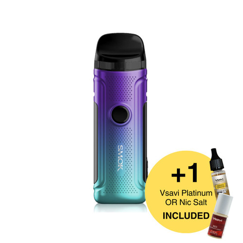 Smok Nord C Cyan Purple With Vsavi Vape Juice Included on a White Background Offer
