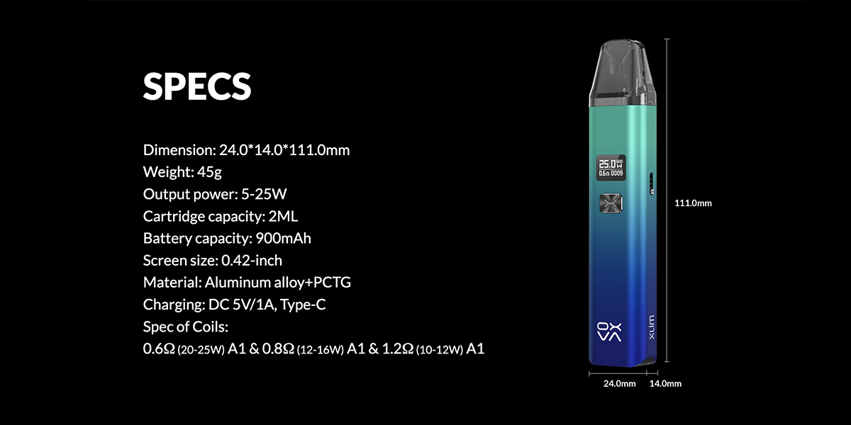 oxva xlim specifications