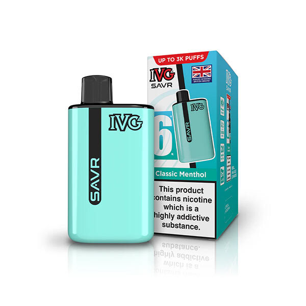  IVG Savr classic menthol pod vape kit with a white background.