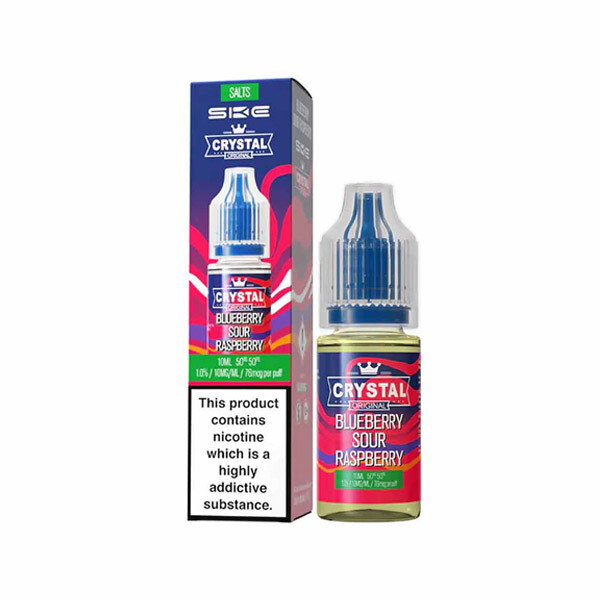 Crystal Nic Salts Blueberry Sour Raspberry on a white background