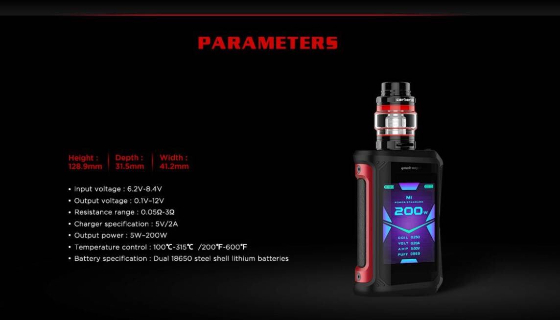 geekvape aegis x specifications