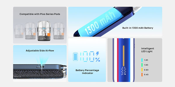 Aspire Pixo Aura Key Features Highlighted