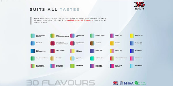 IVG SAVR List of 30 Different Flavours