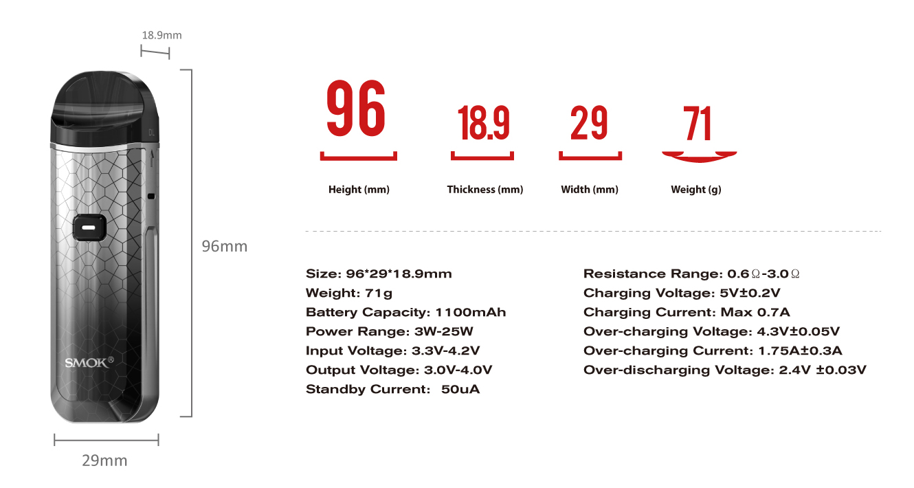 Smok Nord Pro Specifications