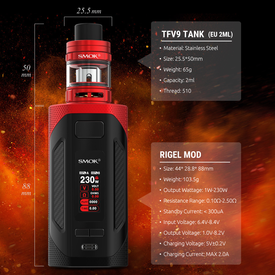 smok rigel dimensions