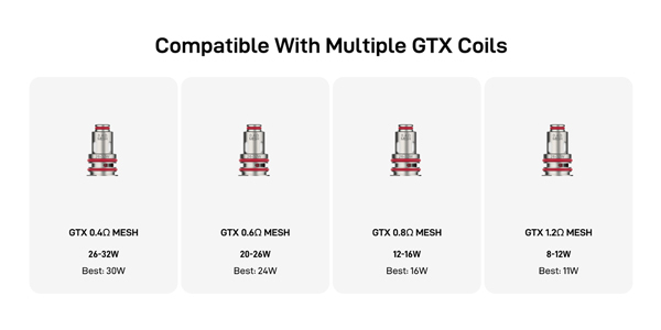Vaporesso XTANK T Vape Tank Compatibility with Multiple GTX Coils