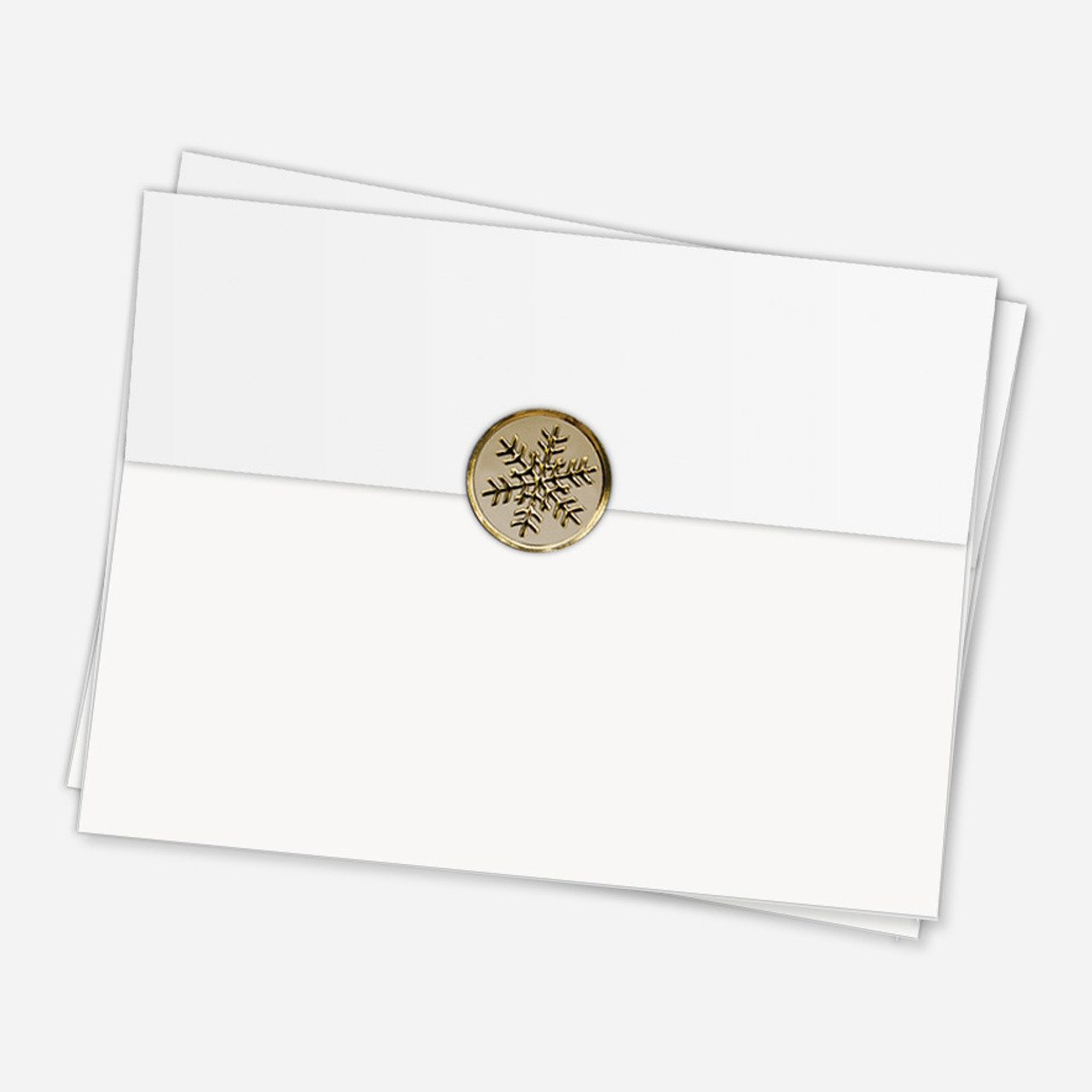 White w/Gold Foil Slimline Envelope 6 PK - PeelnStick Seal –