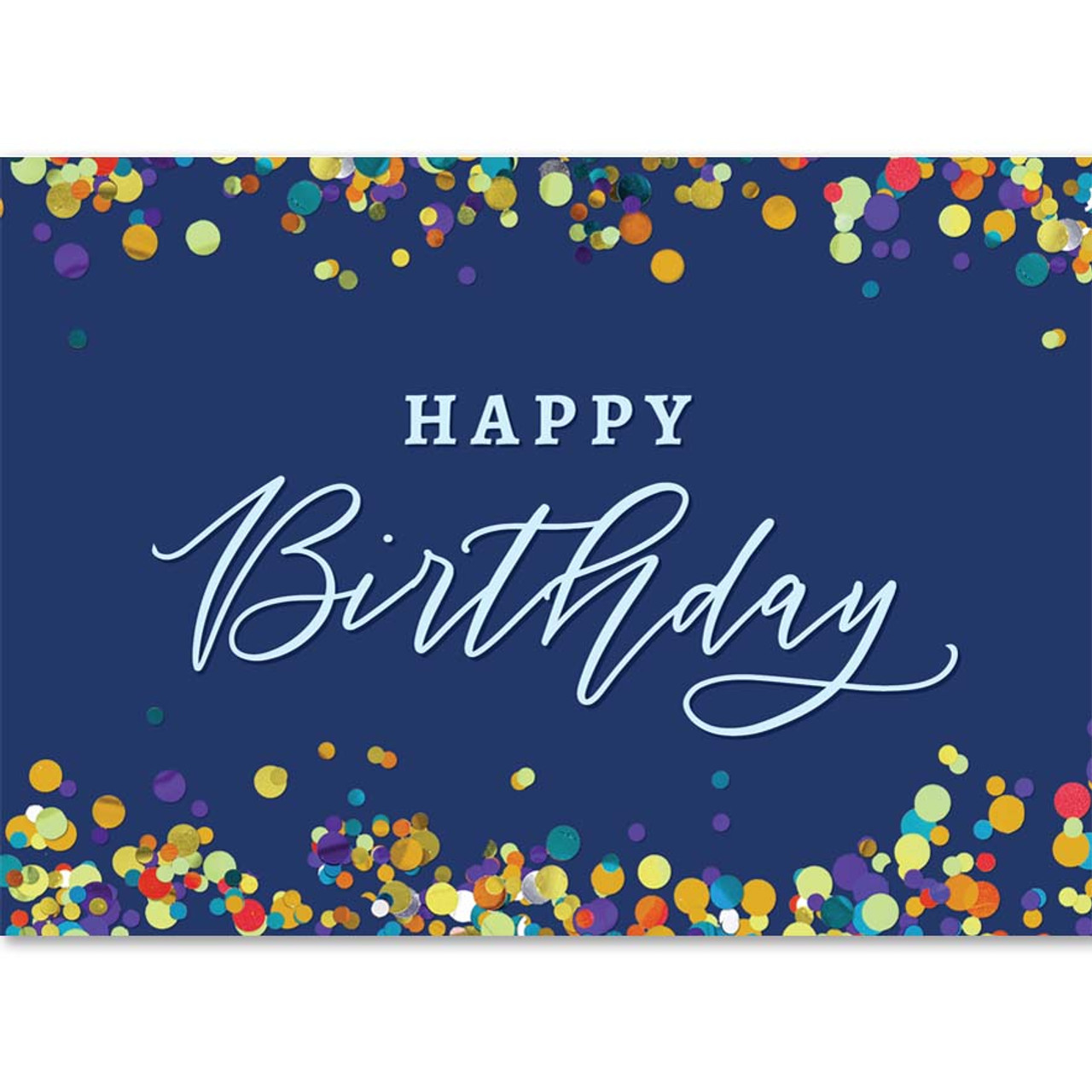 Navy Blue Colorful Confetti | Wall Street Greetings