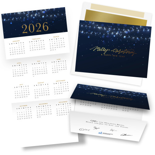 Navy Lights 2026 Calendar Card | Wall Street Greetings