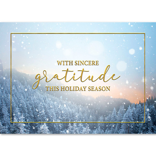 Sincere Gratitude Snow with a winter snow theme