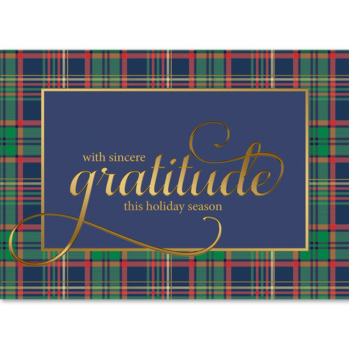 Golden Plaid Gratitude | Front