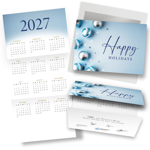Glistening Blue Holiday | Wall Street Greetings