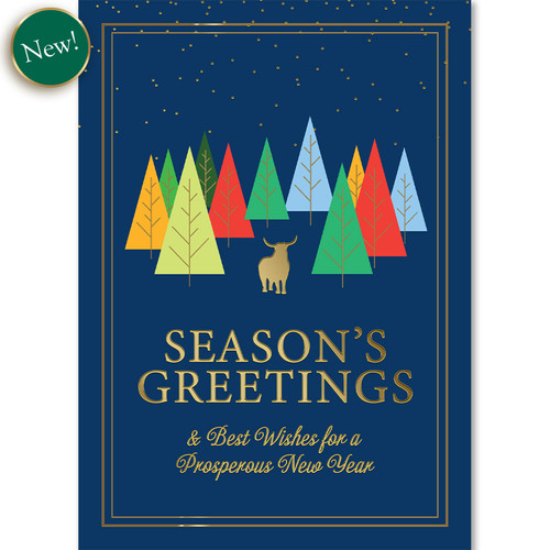 Bull in Colorful Winter Trees | WSG