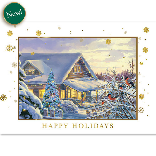 Cozy Holiday Cabin | Wall Street Greetings