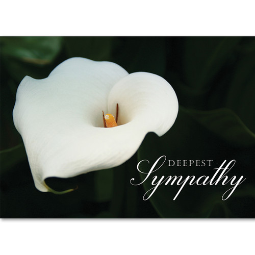 Wall Street Greetings sympathy card featuring a beautiful flower photo.