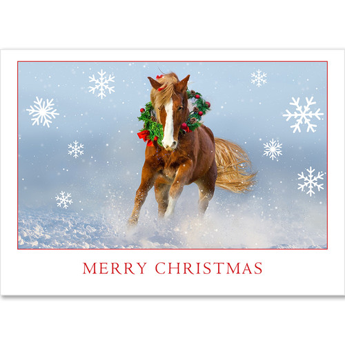Wall Street Greetings Snow & Wreath Horse