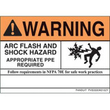 Panduit PVS0305W2102Y Rectangular Arc Flash Hazard Sign 5-Inch Width x 3.5-Inch Height Vinyl Adhesive Orange/White