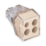 Wago 773-124 4-Port Push-In Wire Connector 18-12-AWG Light Gray/Transparent Wall-Nuts&reg; Push Wire&reg;
