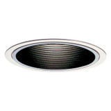 Lightolier 1176 6-3/4-Inch Down Light Trim Round Black Baffle White Flange LyteCaster