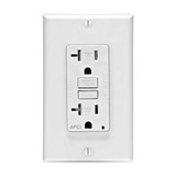 49 AFTR2-W Residential Grade Tamper-Resistant Outlet Branch Circuit AFCI Receptacle 20-Amp 125-Volt NEMA 5-20R White Decora&reg; SmartlockPro&reg;