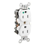 49 8200-HW Hospital Grade Heavy-Duty Smooth Face Slim Impact-Resistant Straight Blade Duplex Receptacle 15-Amp 125-Volt NEMA 5-20R White