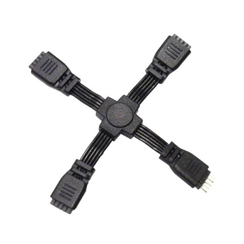 48 LED-TC-X 4-Way X-Connector Black For Use With InvisiLED&reg; Pro Pro2 Pro3 LITE Classic Daylight to Sunset Palette Tape Light
