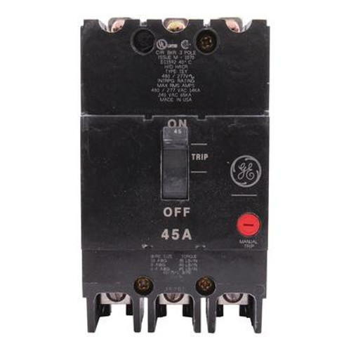 53 TEY345 Bolt-On Mount Lighting Panel Molded Case Circuit Breaker 3-Pole 45-Amp 480/277-Volt AC 250-Volt DC 53 TEY345 Bolt-On Mount Lighting Panel Molded Case Circuit Breaker 3-Pole 45-Amp 480/277-Volt AC 250-Volt DC