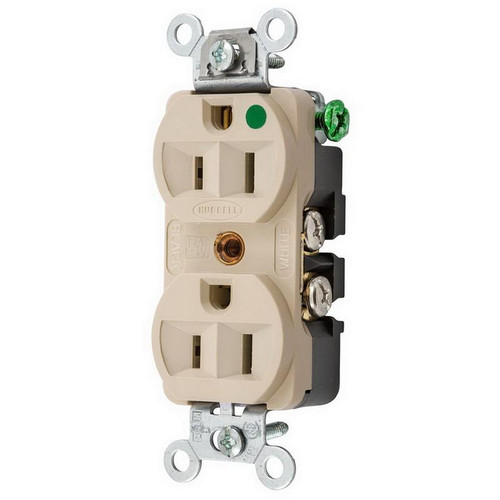 74 HBL8200HI Hospital Grade Extra Heavy-Duty Heat-Resistant Straight Blade Duplex Receptacle 15-Amp 125-Volt NEMA 5-15R Ivory HBL® 74 HBL8200HI Hospital Grade Extra Heavy-Duty Heat-Resistant Straight Blade Duplex Receptacle 15-Amp 125-Volt NEMA 5-15R Ivory HBL®
