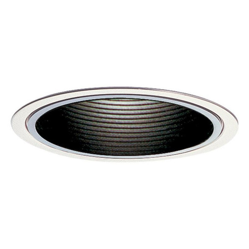 Lightolier 1176 6-3/4-Inch Down Light Trim Round Black Baffle White Flange LyteCaster