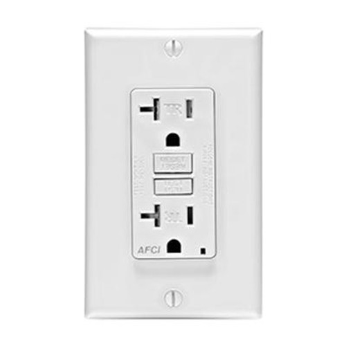 49 AFTR2-W Residential Grade Tamper-Resistant Outlet Branch Circuit AFCI Receptacle 20-Amp 125-Volt NEMA 5-20R White Decora® SmartlockPro® 49 AFTR2-W Residential Grade Tamper-Resistant Outlet Branch Circuit AFCI Receptacle 20-Amp 125-Volt NEMA 5-20R White Decora® SmartlockPro®
