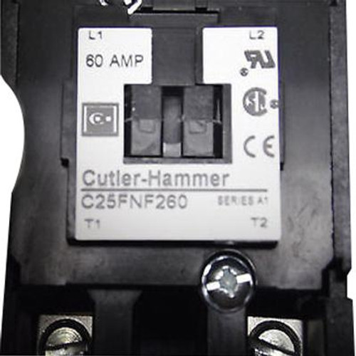64 C25FNF260A 2-Pole Open Type Non-Reversing Definite Purpose Control Contactor 60-Amp 110 - 120-Volt AC 64 C25FNF260A 2-Pole Open Type Non-Reversing Definite Purpose Control Contactor 60-Amp 110 - 120-Volt AC