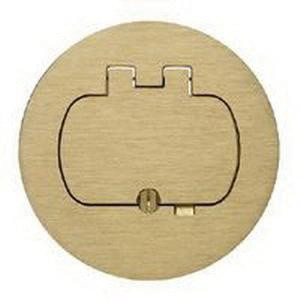 52 E97BR Light Lacquer Brass One Door Floor Box Cover 5.50-Inch x 0.29-Inch Thickness Carlon&reg;