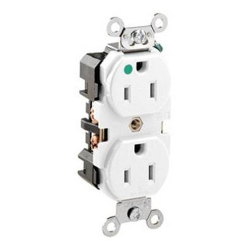49 8200-HW Hospital Grade Heavy-Duty Smooth Face Slim Impact-Resistant Straight Blade Duplex Receptacle 15-Amp 125-Volt NEMA 5-20R White 49 8200-HW Hospital Grade Heavy-Duty Smooth Face Slim Impact-Resistant Straight Blade Duplex Receptacle 15-Amp 125-Volt NEMA 5-20R White