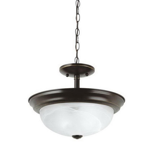 Sea Gull Lighting 77950-782 2-Light Convertible Pendant Fixture 100-Watt 120-Volt Heirloom Bronze Windgate