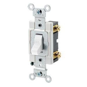 49 CSB1-20W 120/277-Volt 20-Amp 1-Pole Commercial/Specification Grade Toggle AC Quiet Switch White