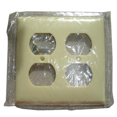 47 92102 Thermoplastic Standard Size 2-Gang Wallplate 2-Duplex Receptacle Ivory Endura