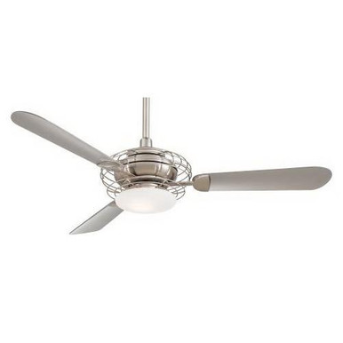 Minka-Aire F601-BS/BN Acero Ceiling Fan With Light 52-Inch 3 Blade 3-Speed Brushed Steel/Brushed Nickel