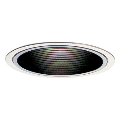 Lightolier 1176 6-3/4-Inch Down Light Trim Round Black Baffle White Flange LyteCaster