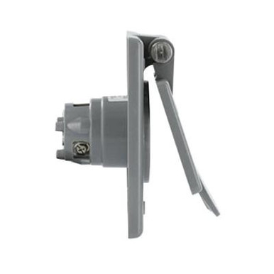 49 5278-CWP 3-Wire 2-Pole Straight Blade Industrial Grade Power Inlet Receptacle 125-Volt 15-Amp Gray