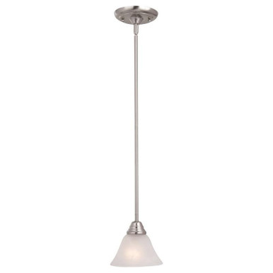 Maxim Lighting 91064MRSN 1-Light Mini Pendant Fixture 100-Watt 120-Volt Satin Nickel Newport
