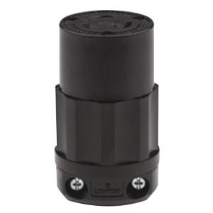 49 2313-B 3-Wire 2-Pole Industrial Grade Locking Connector 125-Volt 1-Phase 20-Amp NEMA L5-20R Black