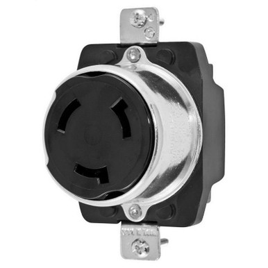 74 HBL3771 Screw Mount Non-NEMA Single Receptacle 50-Amp 600-Volt AC 250-Volt DC Black Melamine Twist-Lock&reg;
