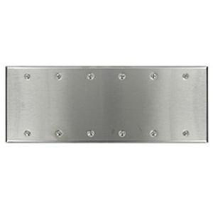 Mulberry 97156 430 Stainless Steel Box Mount Standard Size 6-Gang Blank Wallplate