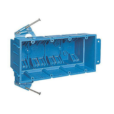 52 BH464A PVC 4-Gang Outlet Box 7.460-Inch x 3.530-Inch x 3.180-Inch 64-Cubic-Inch Carlon&reg; SuperBlue